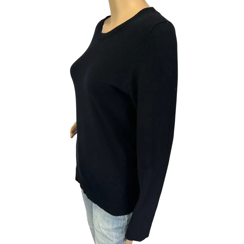 J. Crew Cotton Wool Blend Teddie Sweater Black F5199 Size S